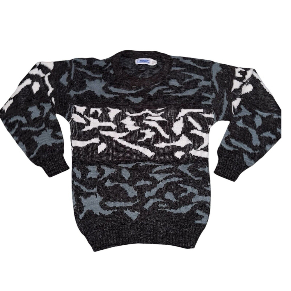 Vtg Logic Mens Sweater Abstract Small Acrylic